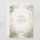 Invitation Mariage de destination eucalyptus sur la côte du c (Dos)