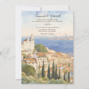 Invitation Mariage de destination européen à Lisbonne Portuga