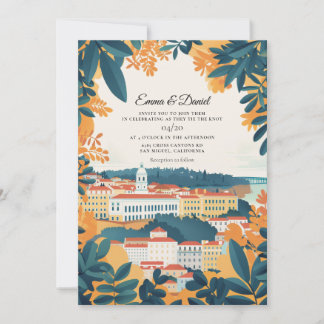 Invitation Mariage de destination européen à Lisbonne Portuga