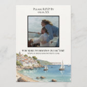 Invitation Mariage de Destination Européen Élégant Aquarelle (Dos)