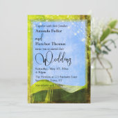 Invitation Mariage de Destination Feuille de Banane Rustique (Debout devant)