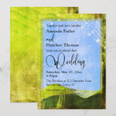 Invitation Mariage de Destination Feuille de Banane Rustique (Devant / Derrière)