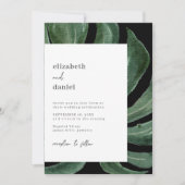 Invitation Mariage de destination feuille tropicale Monstera (Devant)