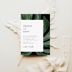 Invitation Mariage de destination feuille tropicale Monstera