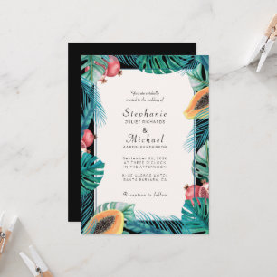 Invitation Mariage de destination Feuille tropicaux