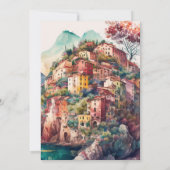 Invitation Mariage de Destination Italien à l'Aquarelle Fanta (Dos)