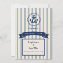 Mariage de destination maritime à rayures d'ancre