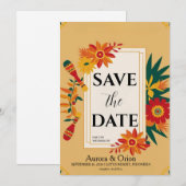 Invitation mariage de destination mexique enregistrer les dat (Devant / Derrière)