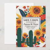 Invitation mariage de destination mexique enregistrer les dat (Devant / Derrière)