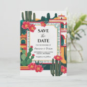 Invitation mariage de destination mexique enregistrer les dat (Debout devant)