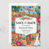 Invitation mariage de destination mexique enregistrer les dat (Devant / Derrière)