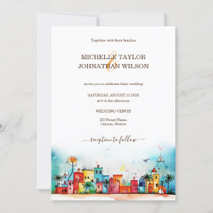 Invitation Mariage de destination moderne Mexico Beach