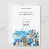 Invitation Mariage de destination moderne Santorin Grèce (Devant)