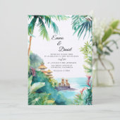 Invitation Mariage de destination paysage de Bali (Debout devant)