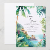 Invitation Mariage de destination paysage de Bali (Devant / Derrière)