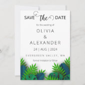 Invitation mariage de destination plage tropicale enregistrer (Devant)