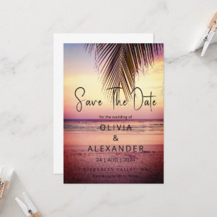 Invitation mariage de destination plage tropicale enregistrer