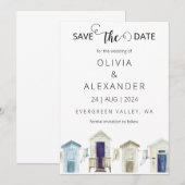 Invitation mariage de destination plage tropicale enregistrer (Devant / Derrière)