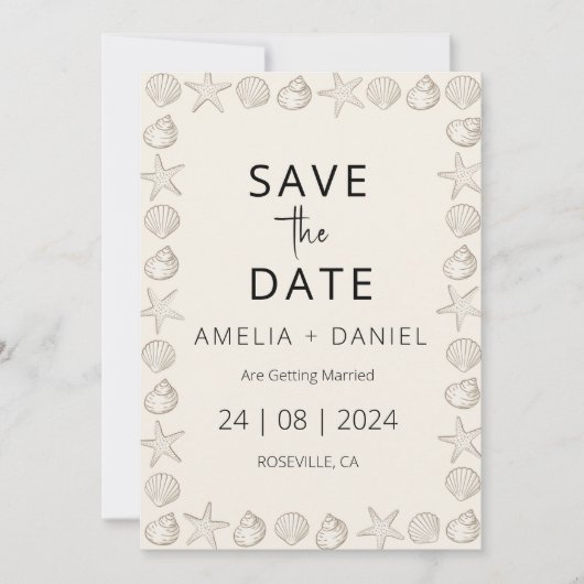 Invitation mariage de destination plage tropicale enregistrer (Devant)