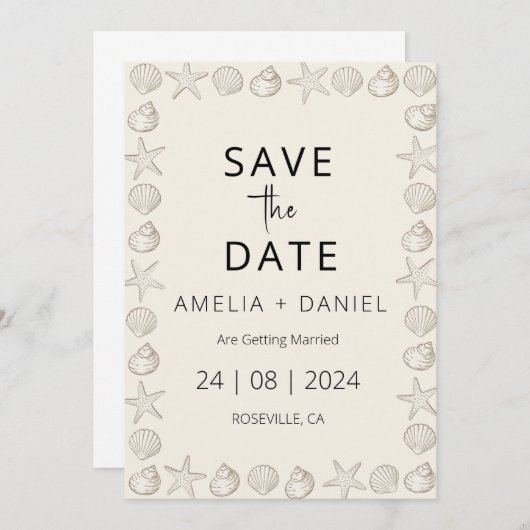 Invitation mariage de destination plage tropicale enregistrer (Devant / Derrière)