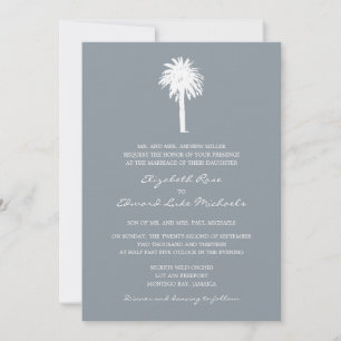 Invitation Mariage de destination pour palmiers gris et gris