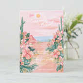 Invitation Mariage de destination rose au Mexique (Debout devant)