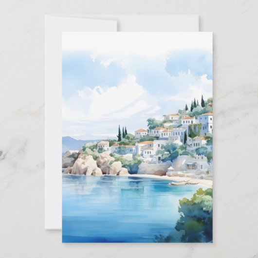 Invitation Mariage de destination Santorin (Dos)