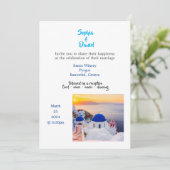 Invitation Mariage de destination - Santorin, Grèce Invitatio (Debout devant)