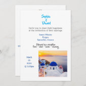Invitation Mariage de destination - Santorin, Grèce Invitatio (Devant / Derrière)