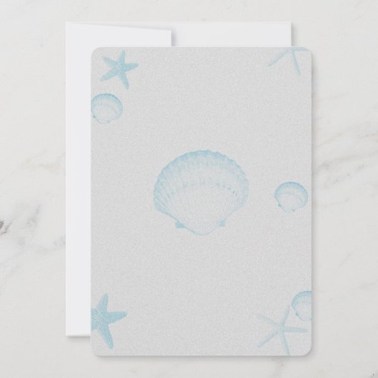 Invitation Mariage de destination Silver Shells (Dos)
