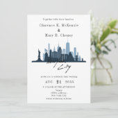 Invitation Mariage de destination Skyline de New York (Debout devant)