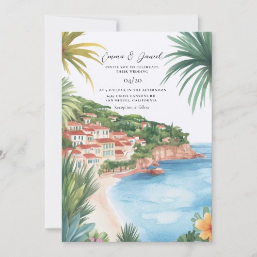 Invitation Mariage de Destination sur la Côte d'Azur (Devant)