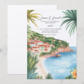 Invitation Mariage de Destination sur la Côte d'Azur (Devant / Derrière)