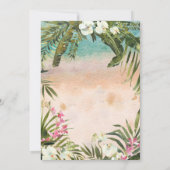 Invitation mariage de destination sur la plage aux feuilles d (Dos)
