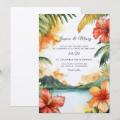 Invitation Mariage de destination sur l'île de Fidji (Devant / Derrière)