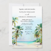 Invitation Mariage de Destination sur une Plage Tropicale (Devant)
