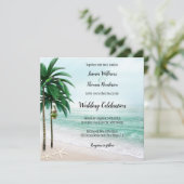 Invitation Mariage de destination Tropical Beach Palm Tree (Debout devant)