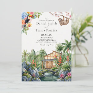 Invitation Mariage de destination tropical Costa Rica à l'aqu