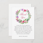 Invitation Mariage de destination. Tropical floral merci (Devant / Derrière)