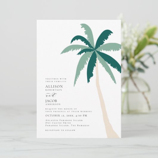 Invitation Mariage de destination tropicale (Debout devant)