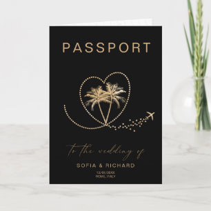 Invitation Mariage de Destination Tropicale Code QR de Passep