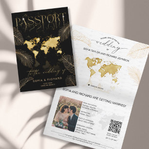 Invitation Mariage de Destination Tropicale Code QR de Passep