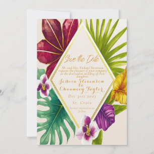 Invitation Mariage de destination tropicale Enregistrer la da