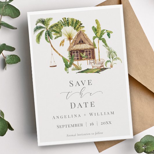 Invitation Mariage de destination tropicale Enregistrer la da