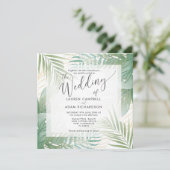 Invitation Mariage de destination tropicale moderne (Debout devant)