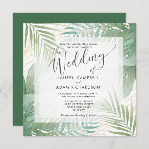 Invitation Mariage de destination tropicale moderne
