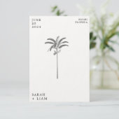 Invitation Mariage de destination vintage palmierSave The Dat (Debout devant)