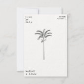 Invitation Mariage de destination vintage sous les palmiersEn (Devant)