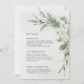 Invitation Mariage de détail Sage Green Eucalyptus All in One (Dos)