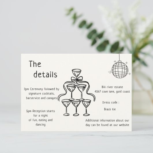 Invitation Mariage de détails du code QR Mariage manuscrit (Debout devant)